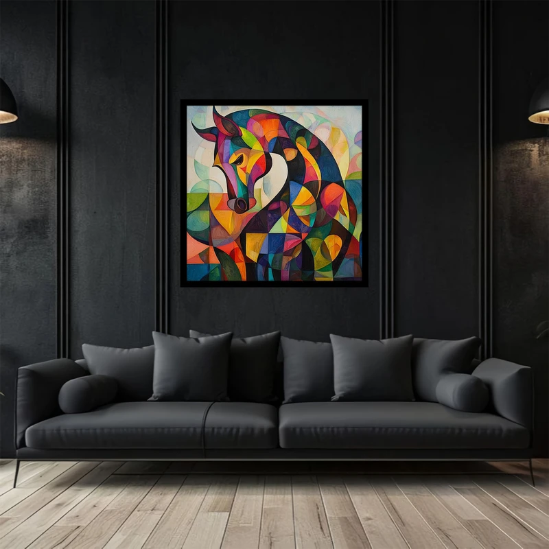 تابلو بکلیت طرح نقاشی و هنری دیجتال دکوراتیو حیوانات اسب مدل B-bu2759