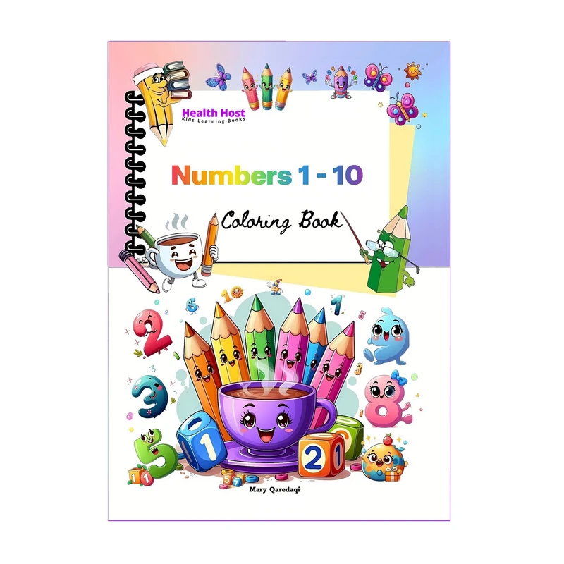 کتاب رنگ‌آمیزی Numbers 1 - 10 Coloring Book اثر مریم قره‌داغی انتشارات میزبان سلامتی