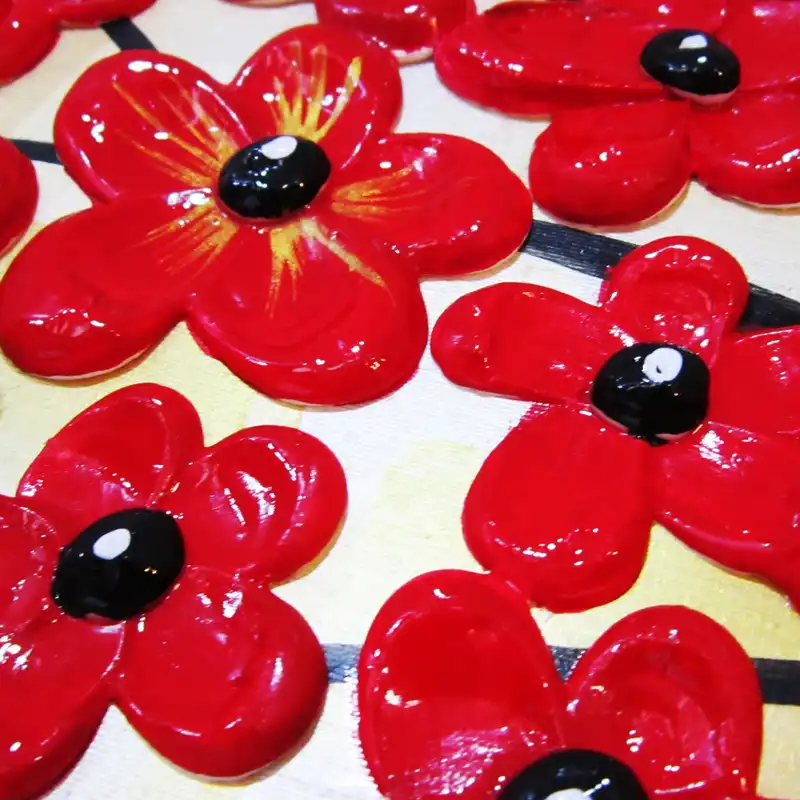 تابلو نقاشی میکس مدیا طرح شکوفه های زرین برجسته کد 220