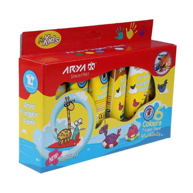 رنگ انگشتی 6 رنگ آریا مدل تیوپی