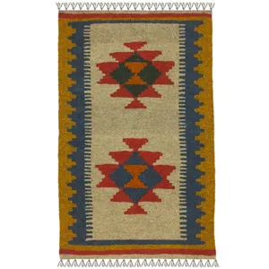 گلیم دستبافت یک متری مدل پادری کد 1649