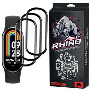 محافظ صفحه نمایش راینو مدل PMA-Mi8 مناسب برای مچ بند هوشمند شیائومی Mi Band 8 بسته 3 عددی
