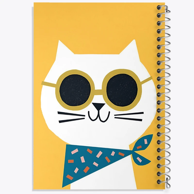 دفتر مشق 100 برگ خندالو طرح گربه بامزه کد F8341