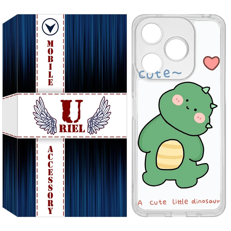 کاور یوریل مدل Clear کد 3 طرح دایناسور مناسب برای گوشی موبایل شیائومی Redmi 13X / 13 / Poco M6 4G