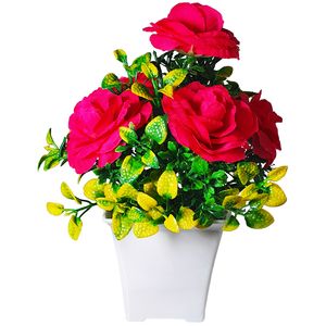 نقد و بررسی گلدان به همراه گل مصنوعی مدل رز کد 97 توسط خریداران