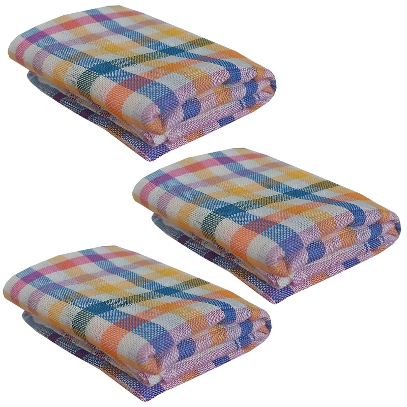 دستمال نظافت خانه و آشپزخانه نخ مدل سورنا بسته 3 عددی