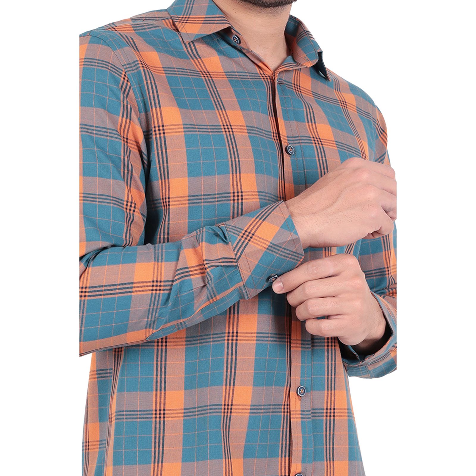 پیراهن آستین بلند مردانه پاتن جامه مدل 102721030201314 طرح چهارخانه -  - 4
