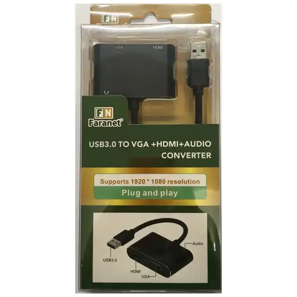 مبدل USB3.0 به VGA/HDMI/AUDIO فرانت مدل FN-U3DVH