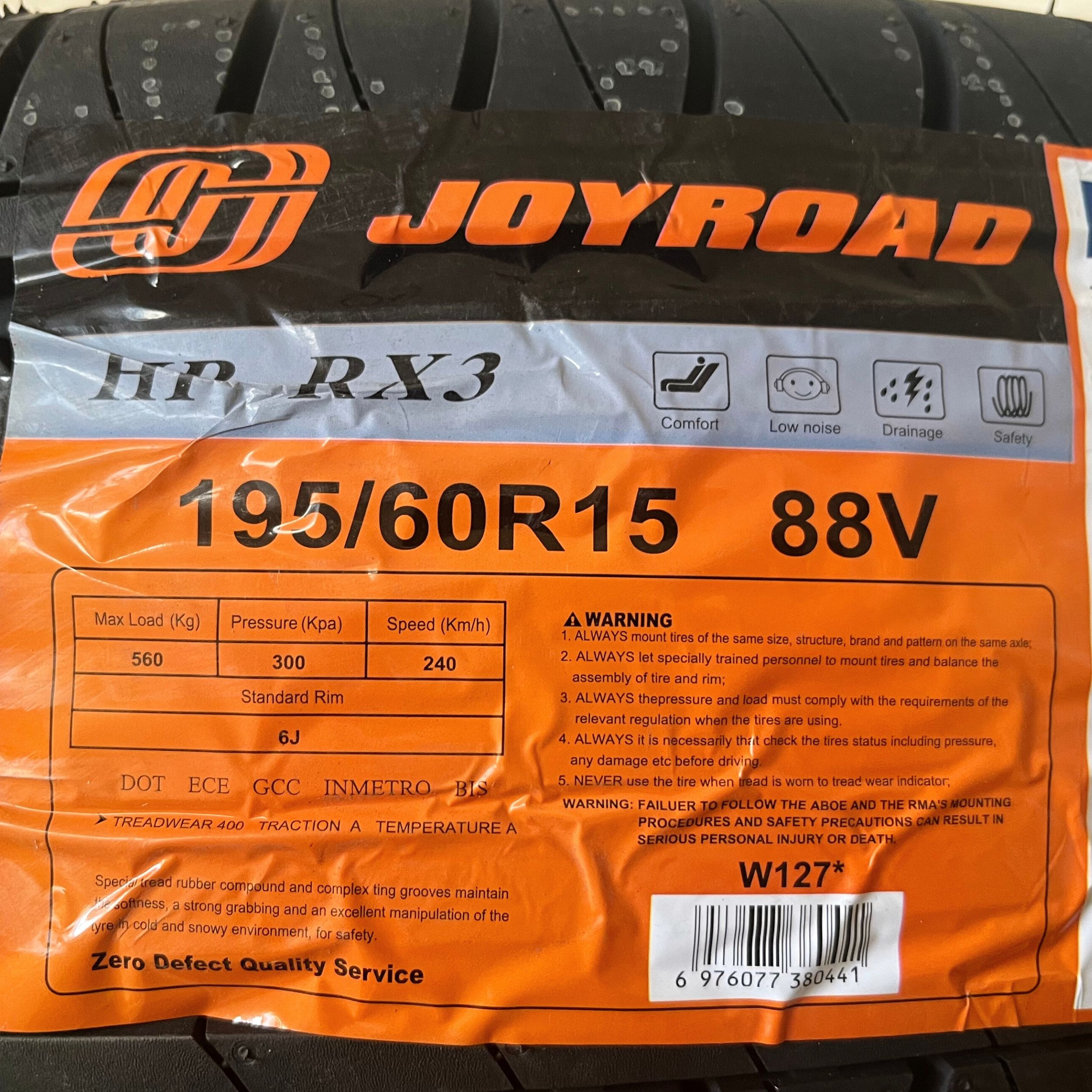 لاستیک خودرو جویرود مدل HP RX3 سایز 195/60R15 - دوحلقه