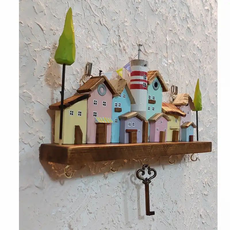 جاکلیدی چوبی مدل دهکده رویایی کد 5337