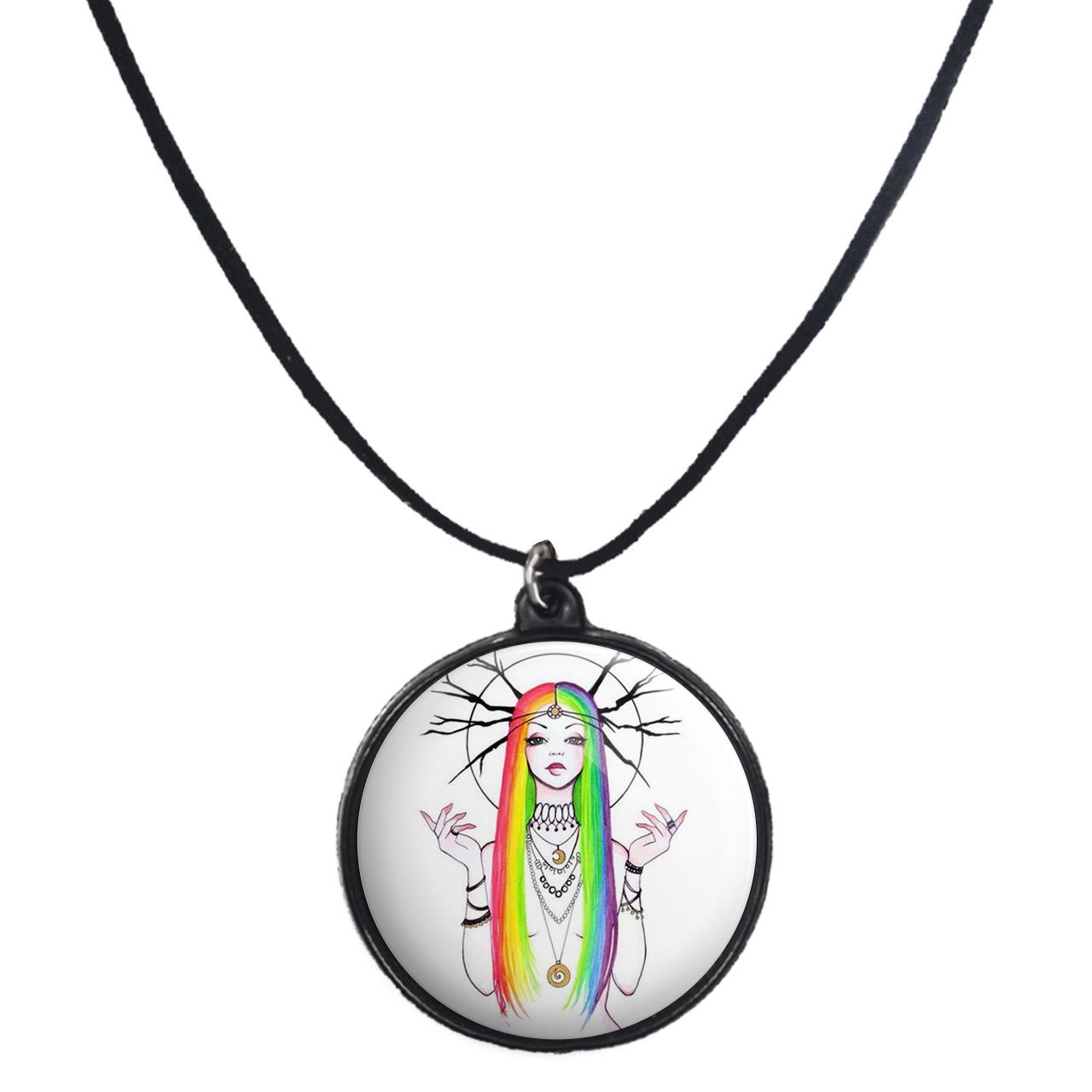 گردنبند پرمانه طرح دخترونه کد pmb.4415 مدل دو طرفه