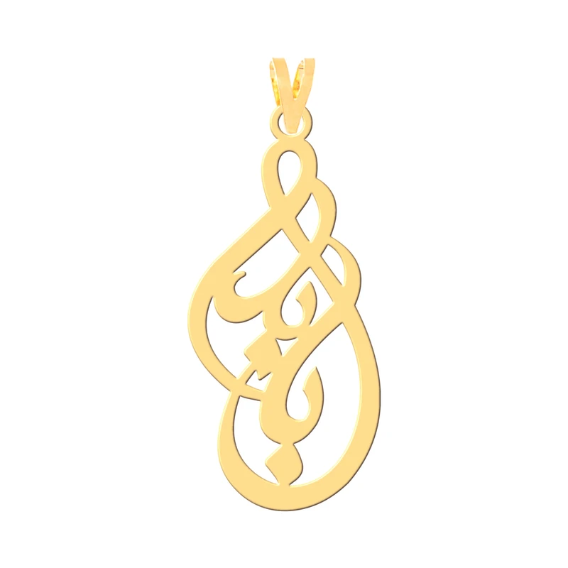 آویز گردنبند طلا 18 عیار زنانه کرابو طرح باربد مدل Kr30747