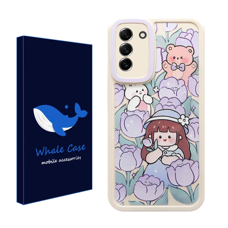 کاور وال کیس مدل دختر و باغ لاله مناسب برای گوشی موبایل سامسونگ Galaxy S21 FE