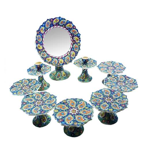  مجموعه ظروف هفت سین 9پارچه مدل میناکاری کد HSSM05