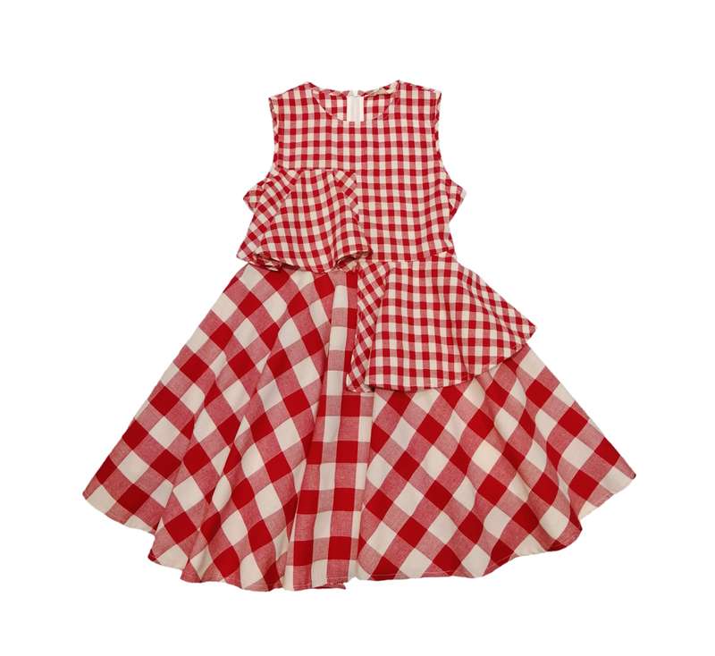 سارافون دخترانه مدل چهارخانه