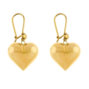 گوشواره طلا کم اجرت 18 عیار زنانه زرالتون مدل قلبی