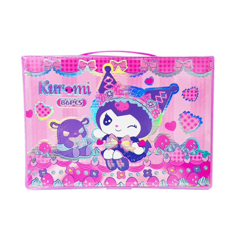 بسته لوازم تحریر مدل کرومی کد 02 مجموعه 86 عددی