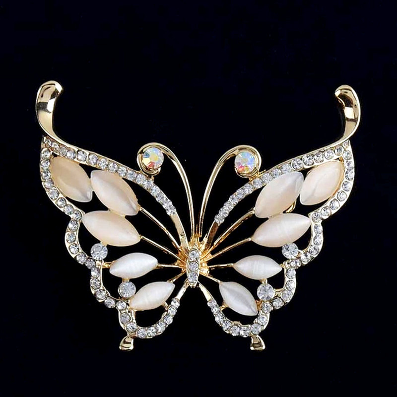 گل سینه زنانه مدل پروانه لوکس BT390