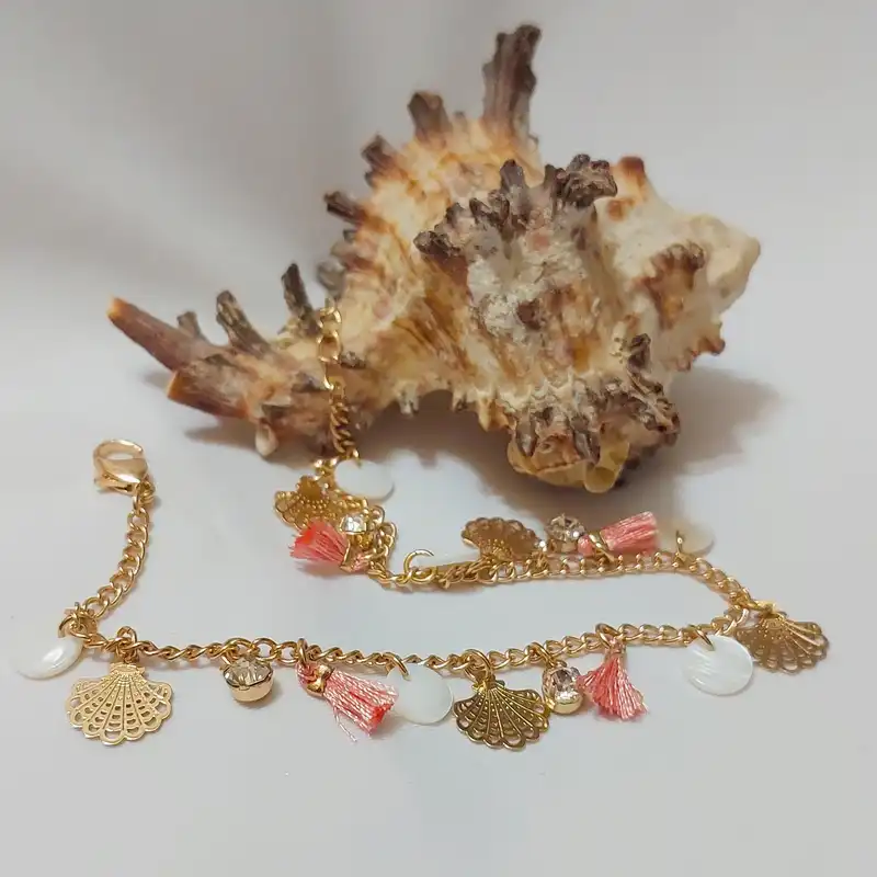 پابند زنانه مدل صدف و نگین