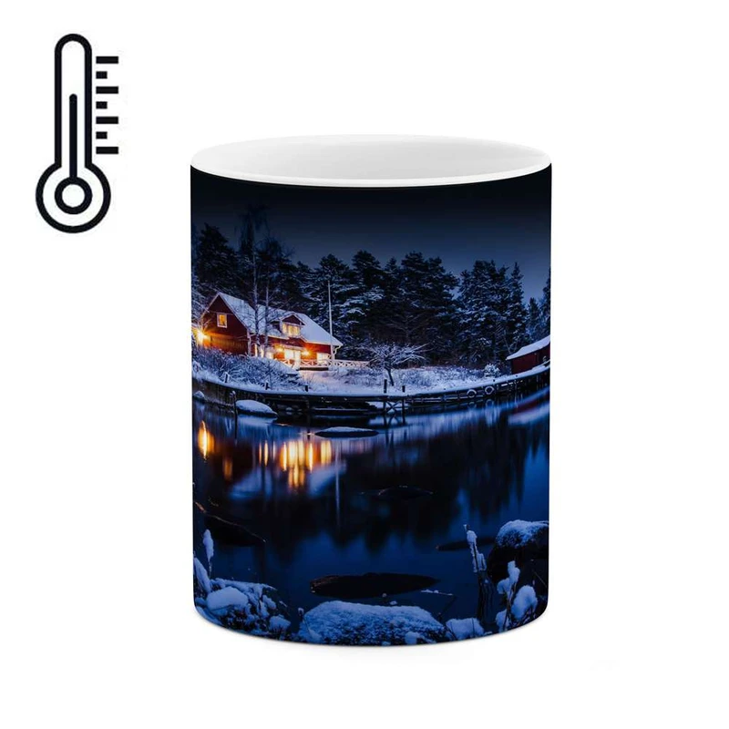 ماگ حرارتی کاکتی مدل منظره برفی کد mgh15044