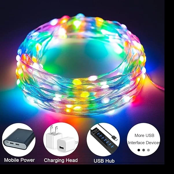 عکس شماره 10 : ریسه ال ای دی مدل فول کالر هوشمند بلوتوثی کد rgb ic usb 5v طول 10 متر