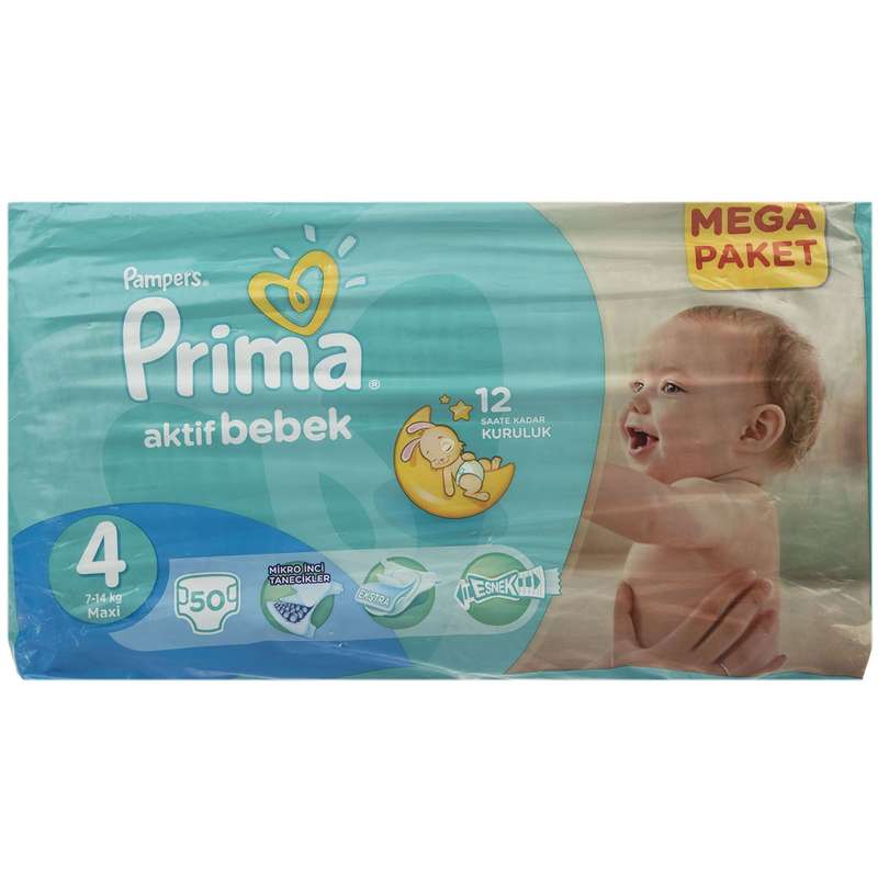 پوشک پمپرز مدل Prima سایز 4 بسته 50 عددی پوشک پمپرز مدل Prima سایز 4 بسته 50 عددی