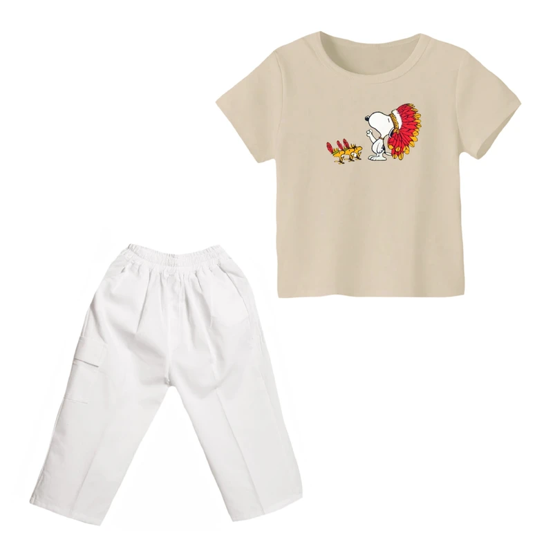 ست تی شرت و شلوارک پسرانه مدل اسنوپی کد ۳۷