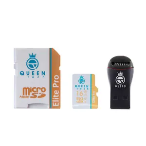  کارت حافظه microSDHC کوئین تک مدل +Elite pro 566X کلاس 10 استاندارد UHS-I U3 سرعت 85MBps ظرفیت 16 گیگابایت به همراه آداپتور SD و کارت خوان
