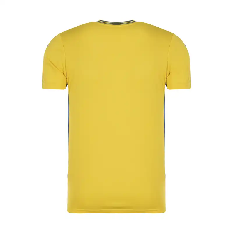 ست تی شرت و شلوارک ورزشی مردانه مکرون مدل کاناپوس رنگ زرد