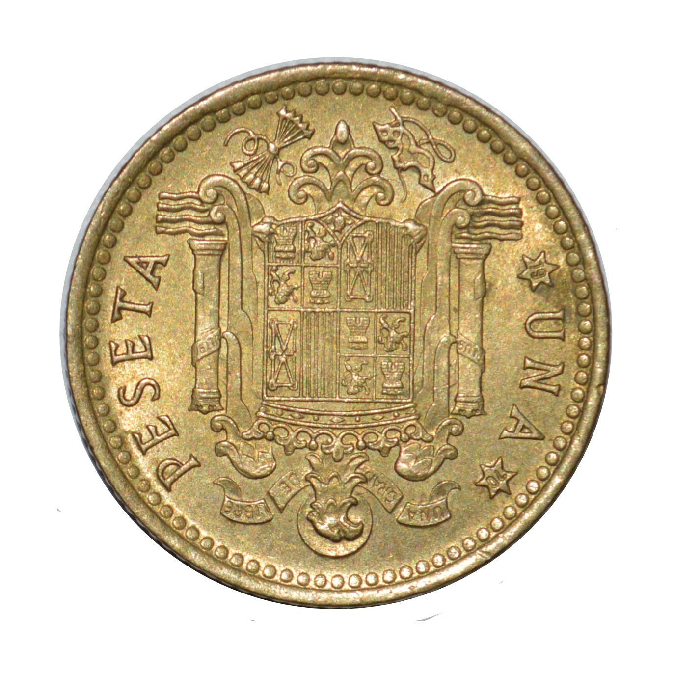 سکه تزیینی طرح کشور اسپانیا مدل یک پزوتای 1966 میلادی