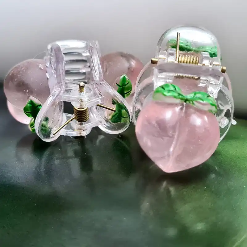 کلیپس مو زنانه مدل هلو کریستالی فانتزی مینی کد brg 1986