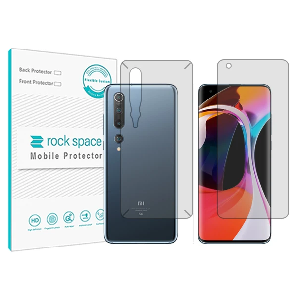 محافظ صفحه نمایش شفاف راک اسپیس مدل HyGEL مناسب برای گوشی موبایل شیائومی Mi 10 به همراه محافظ پشت