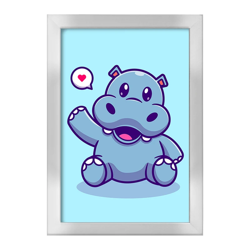 تابلو خندالو طرح حیوانات بامزه اسب آبی کد 29668