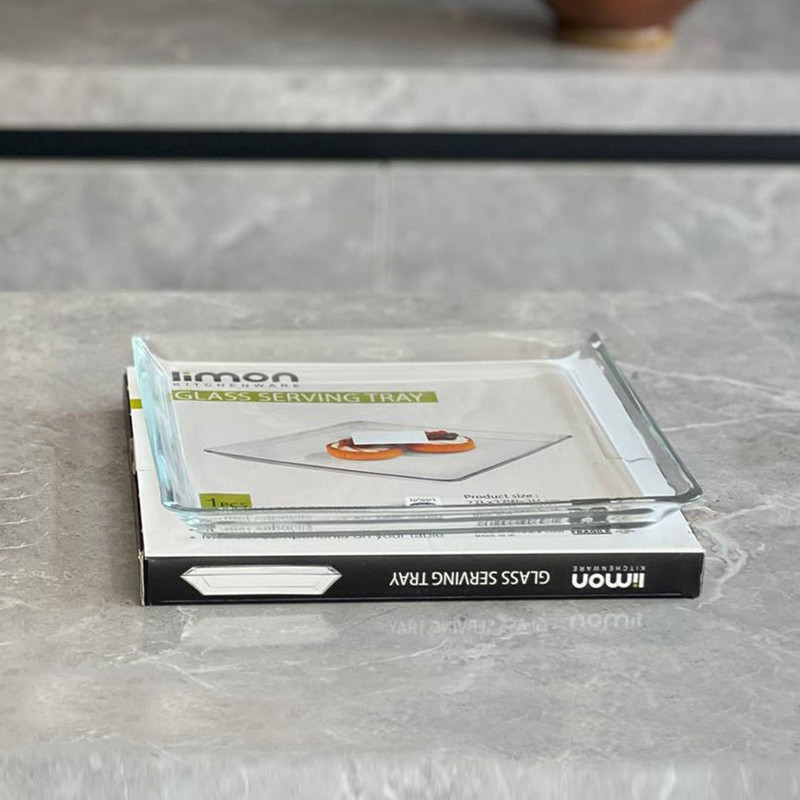 شیرینی خوری لیمون مدل مربع شیشه ای کد 2286