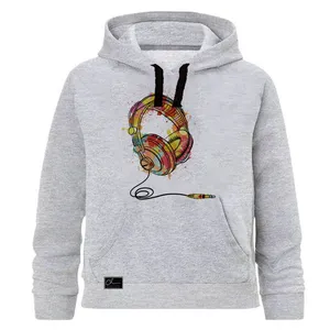 هودی پسرانه چاپیستا طرح موزیک کد J108 رنگ طوسی