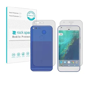 Rockspace HyGEL model transparent screen protector suitable for Google Pixel XL mobile phone along with the phone back protector