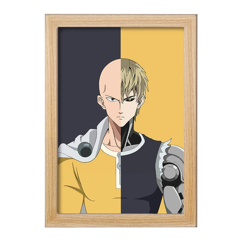 تابلو خندالو مدل جنوس و سایتاما انیمه مرد تک مشتی One Punch Man  کد 11388