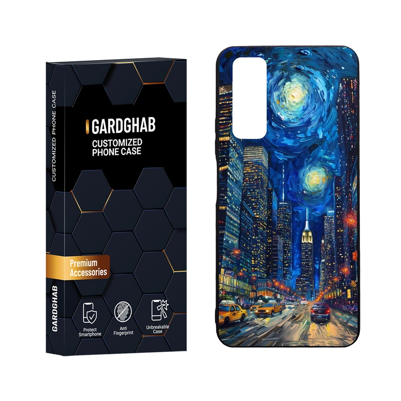  کاور گارد قاب مدل دور ژله ای پشت گلس هنری مناسب برای گوشی موبایل هوآوی Y7a