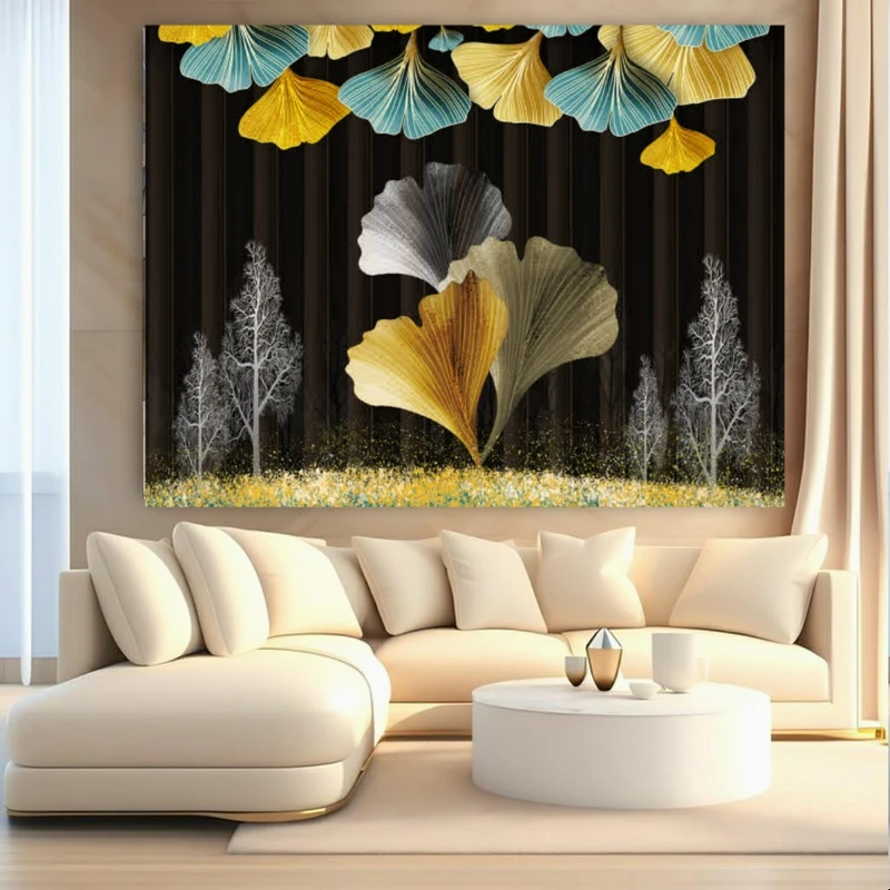پوستر پارچه ای طرح مخمل مدرن مدل گلها کد BK27012