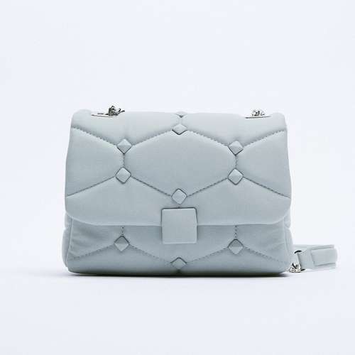 کیف دوشی زنانه زارا مدل QUILTED STUDDED