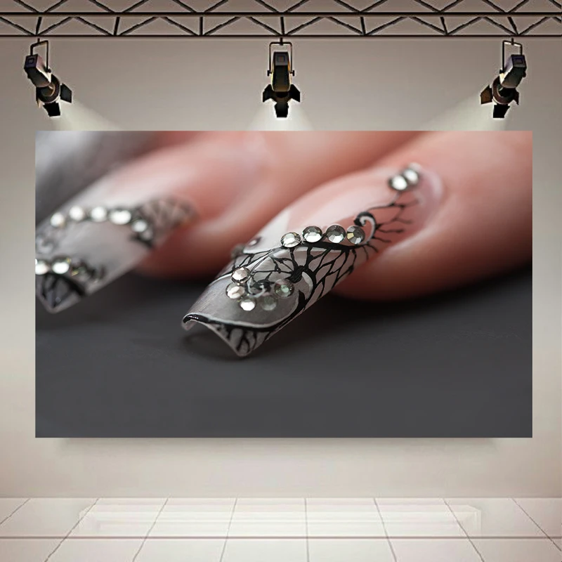 پوستر دیواری طرح کاشت ناخن مدل نگین ناخن کد AR305656