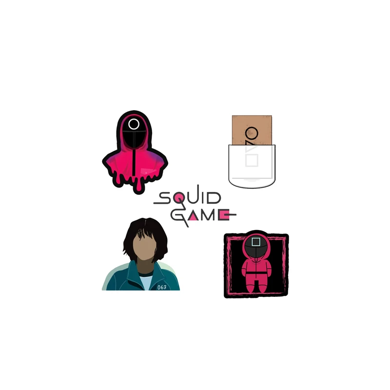 استیکر لپ تاپ لولو طرح سریال SQUID GAME کد c5 مجموعه 5 عددی