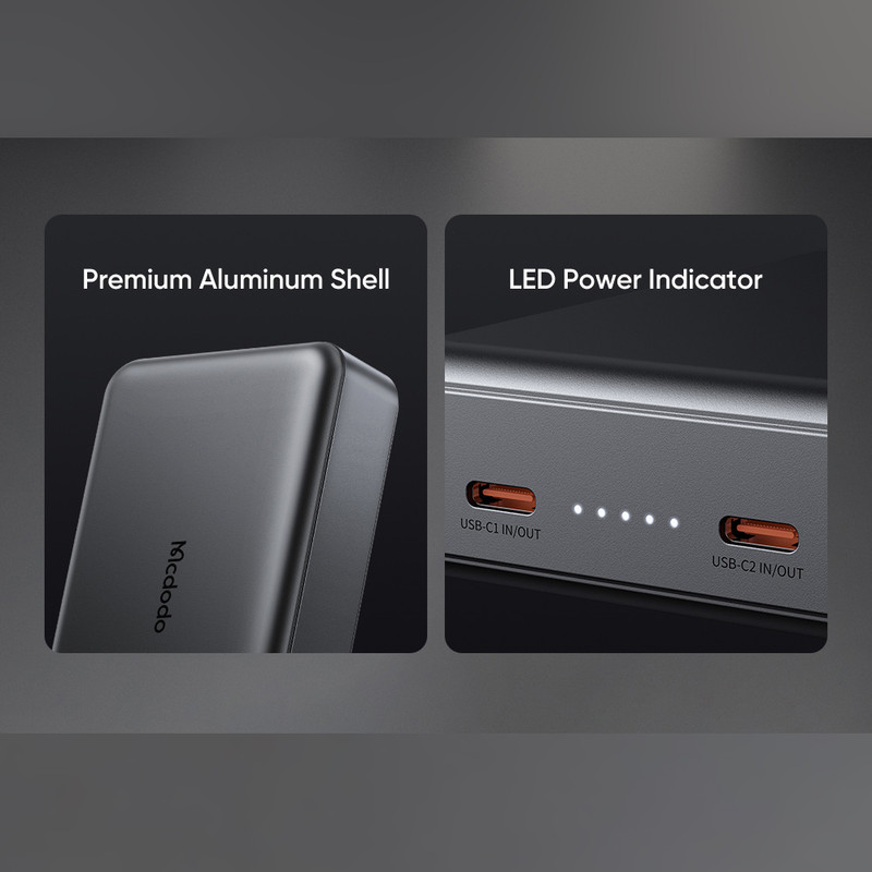 پاوربانک 45 وات مک دودو مدل MC-095 ظرفیت 20000 میلی‌آمپرساعت به همراه کابل USB-C