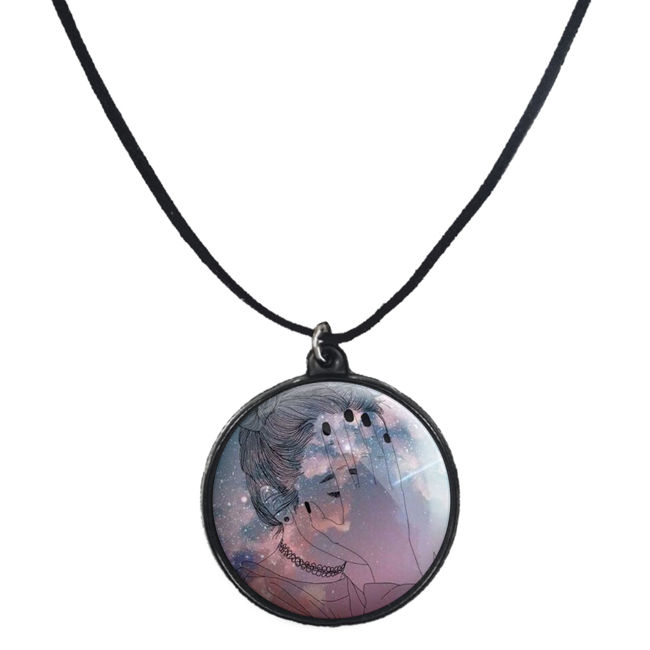 گردنبند پرمانه طرح دخترونه کد pmb.4634 مدل دو طرفه