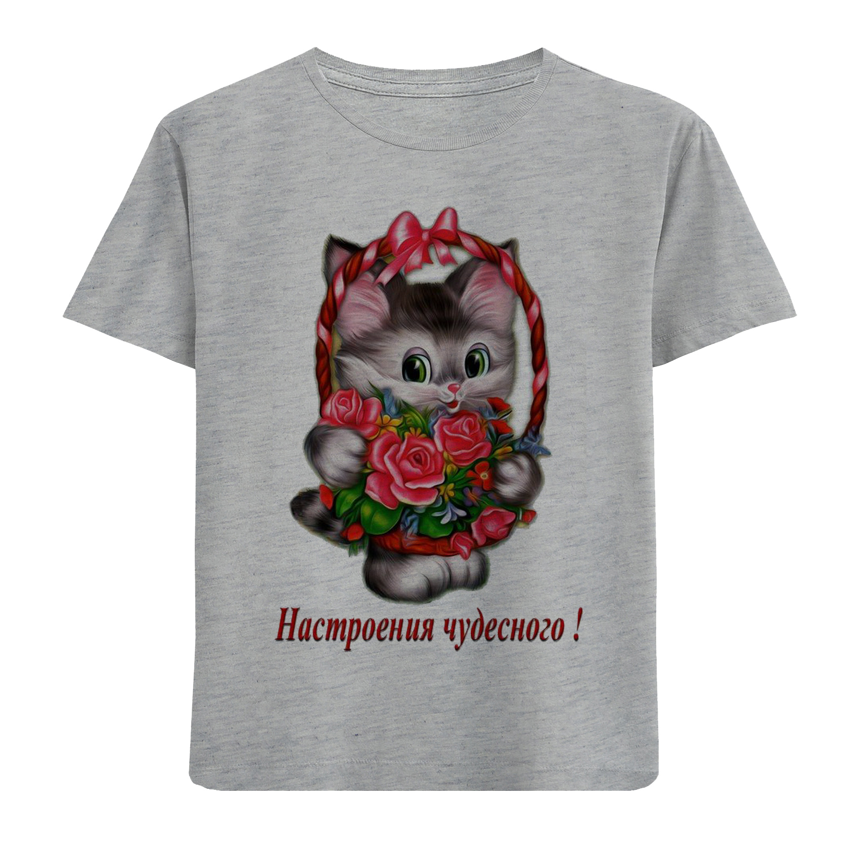 تی شرت دخترانه مدل گربه و گل F541