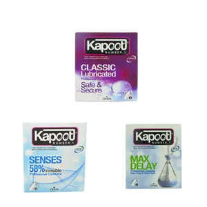 کاندوم کاپوت مدل SENSES 58% و CLASSIC LUBRICATED و MAX DELAY مجموعه 3 عددی