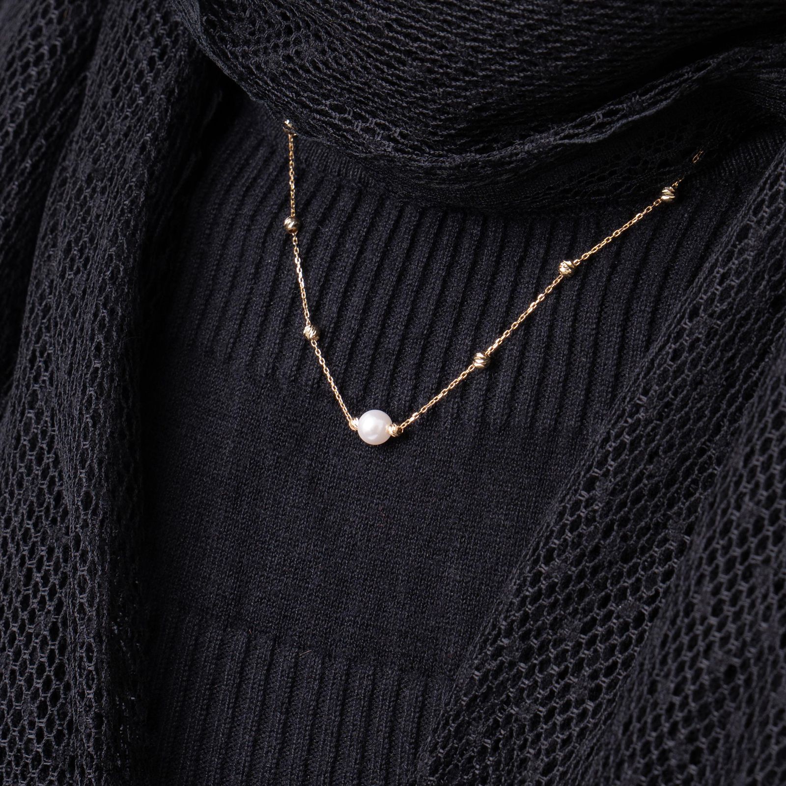 گردنبند طلا 18 عیار زنانه با زنجیر البرنادو حافا گلد مدل مروارید کد n006 -  - 2