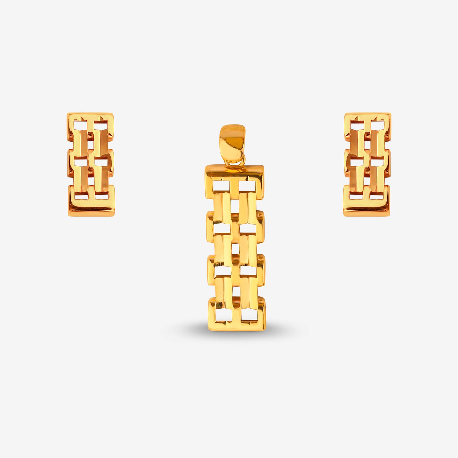 نیم ست طلا کم اجرت 18 عیار زنانه گلدم مدل H544008 -  - 1