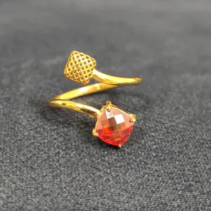  انگشتر طلا 18 عیار زنانه قیراط طرح مربع کد GH233