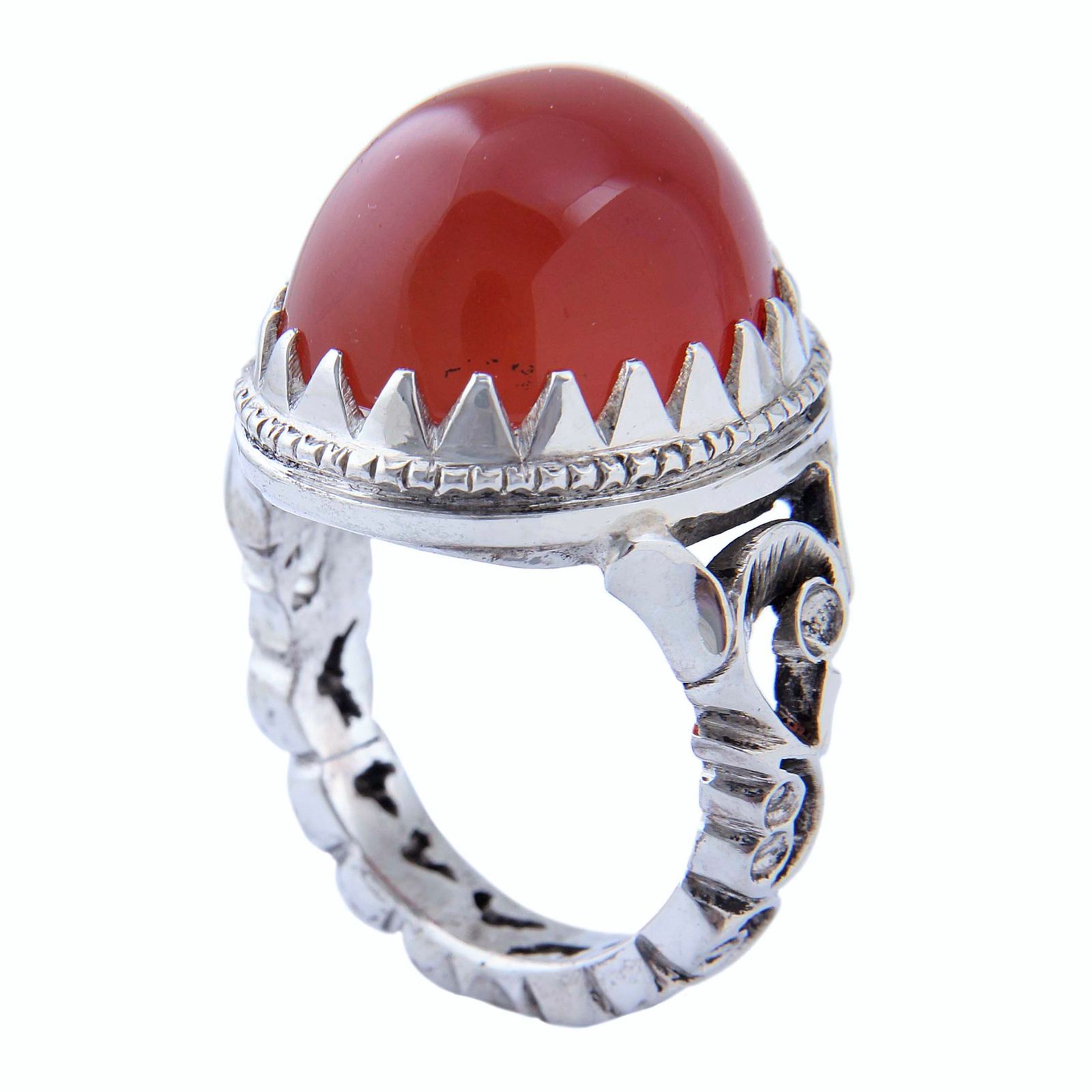 انگشتر نقره مردانه مدل رکاب اره کاری دست ساز کد AM_04582 -  - 1